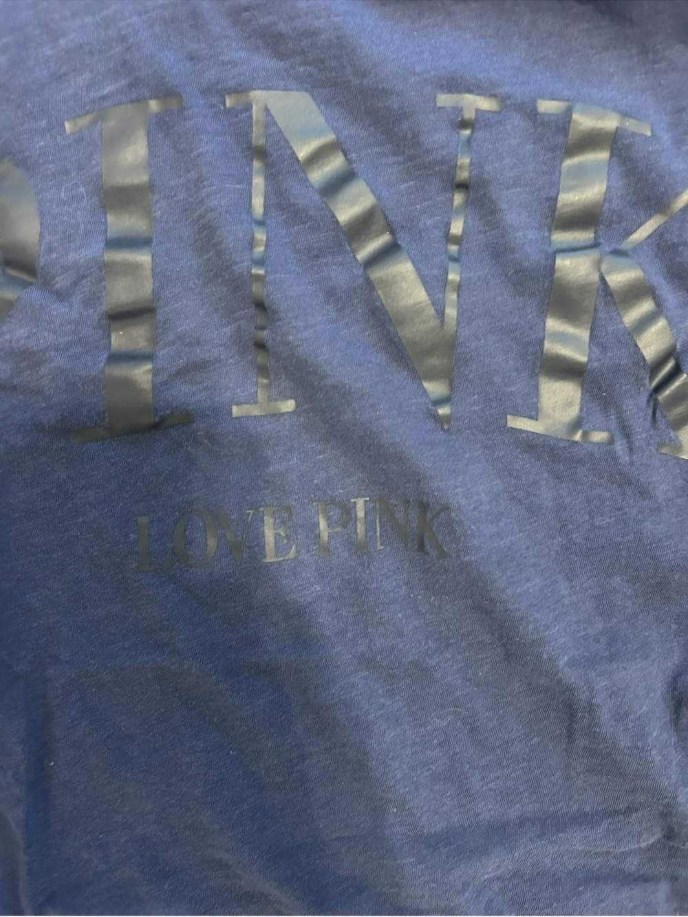 PINK Victoria’s Secret Navy Logo Tee XL Casual Graphic Shirt - Picture 5 of 7